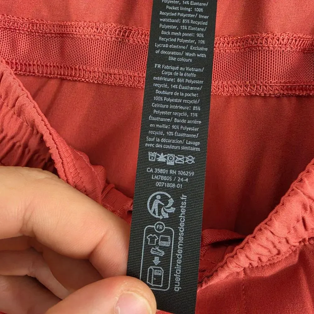 Lululemon Shorts Men Large Pace Breaker Unlined Red Running Athletic Gym Trainin
